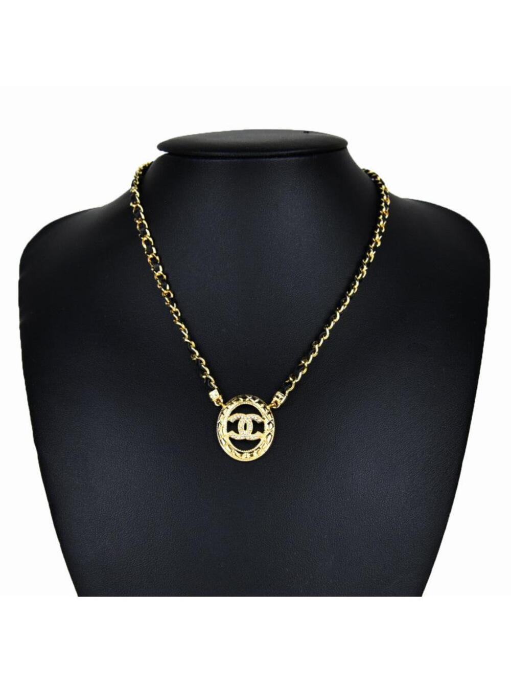 Chanel Cc Round Leather Chain Necklace #379432C94B